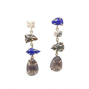 NEW MELISSA JOY MANNING lapis opal labradorite jasper earring in blue